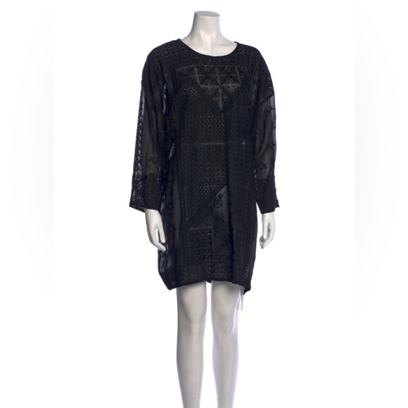 SOLD // Isabel Marant Embroidered Silk Dress Black Size 36 / Small - Picture 2 of 14
